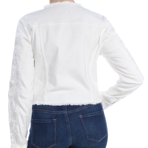 New GUESS Embroidered Denim Jacket Whitelace SZ S - Picture 2 of 6